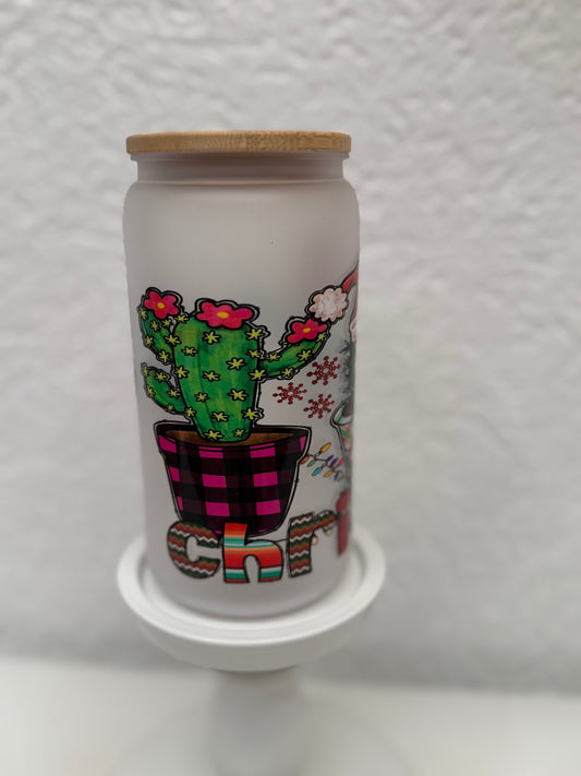 Christmas Becher mit Strohhalm