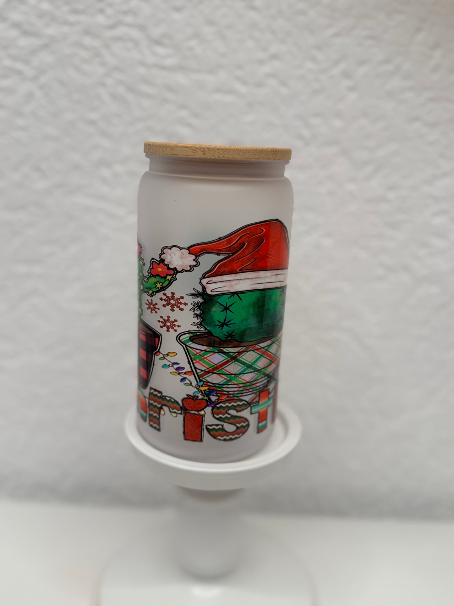 Christmas Becher mit Strohhalm