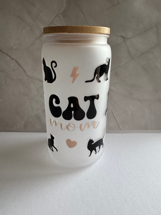 CAT MOM Becher mit Strohhalm
