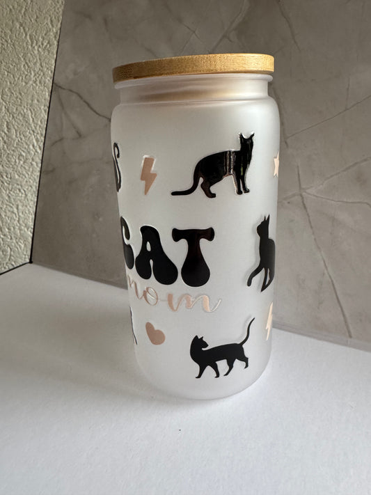 CAT MOM Becher mit Strohhalm
